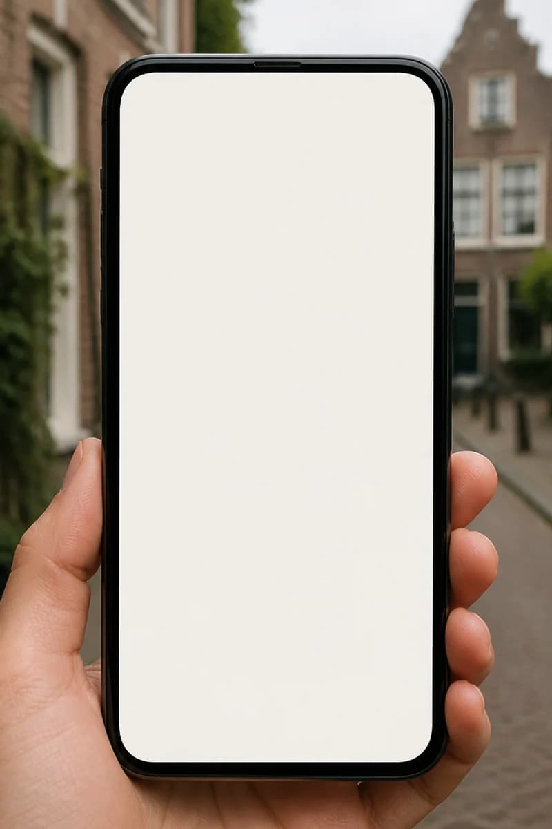 Smartphone met het interactieve MedeMeter-appconcept